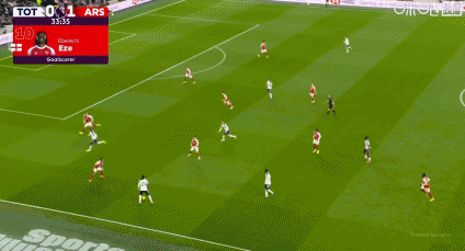 穆阿尼内切扳平比分，热刺1-1阿森纳