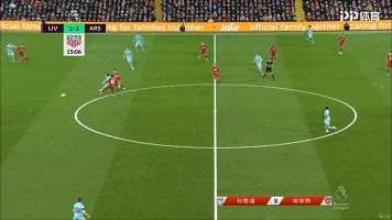 图6：菲尔米诺撕开中路防守完成进球