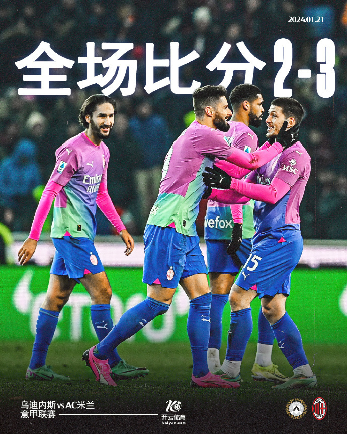米兰3-2乌迪内斯
