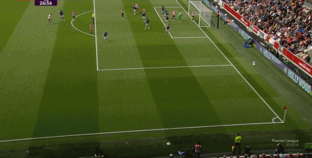 第14分钟，加纳乔助攻，芒特破门，曼联1-0布伦特福德 