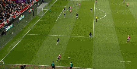 第33分钟，内尔高助攻，沙德破门