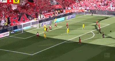 第33分钟，布兰特破门，多特扳平，1-1 