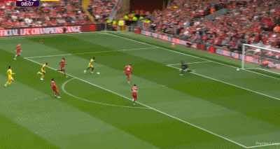 第85分钟，萨拉赫凌空破门，利物浦1-1 