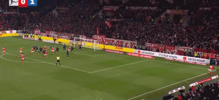 达科斯塔禁区内捡漏破门，霍芬海姆1-1美因茨