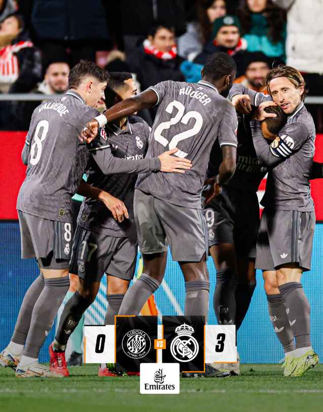 西甲赛程：赫罗纳0:3皇马