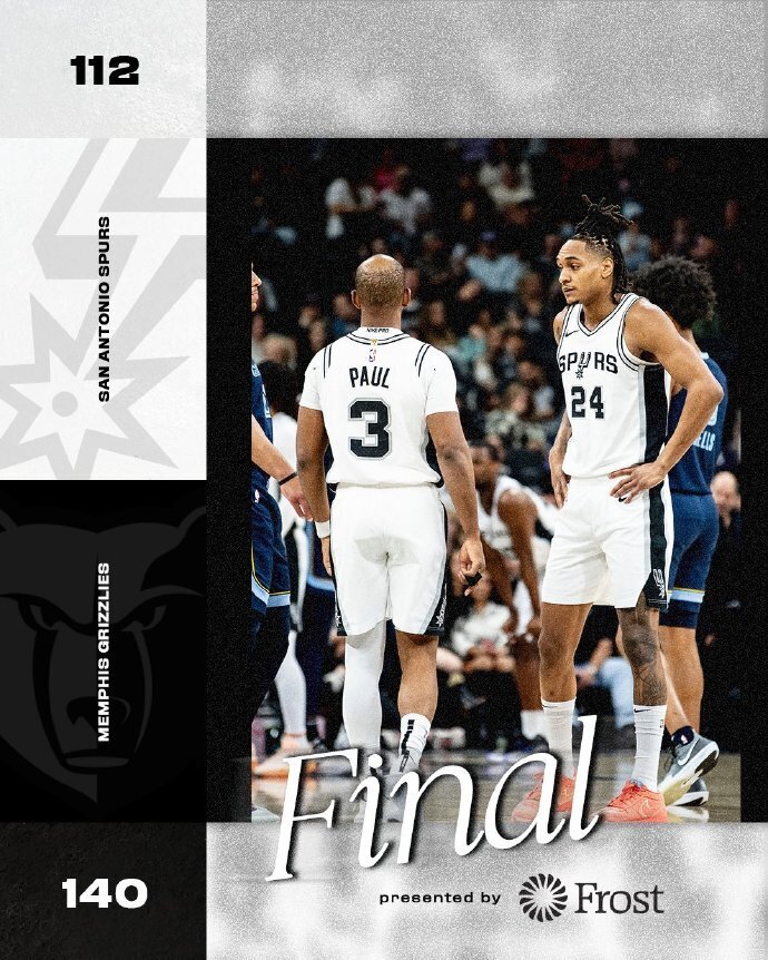 NBA：灰熊140-113马刺