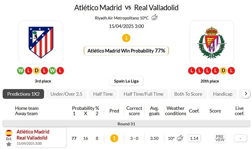 马德里竞技VS巴利亚多利德