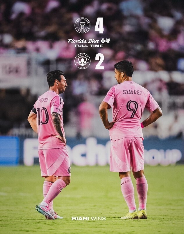 迈阿密国际4-2蒙特利尔冲击