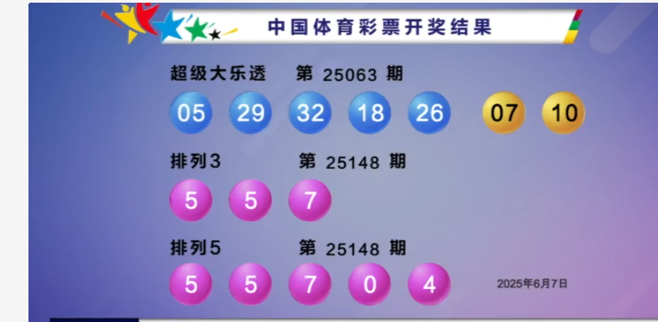 体彩开奖详情