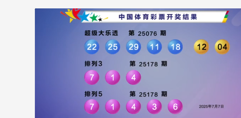体彩开奖详情