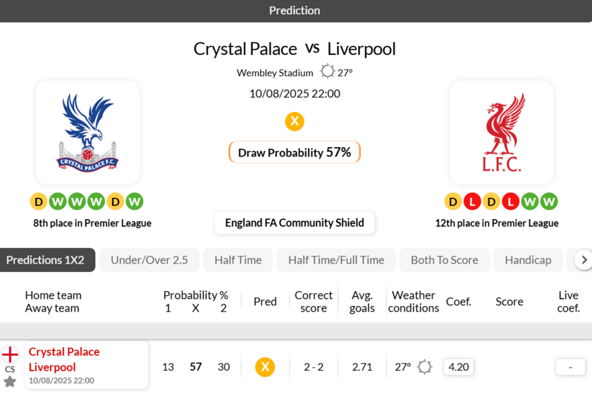 水晶宫vs利物浦