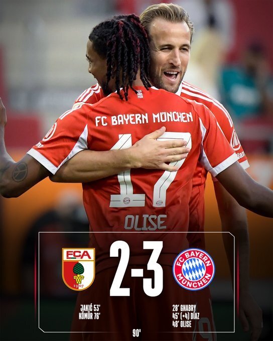 拜仁3-2奥格斯堡