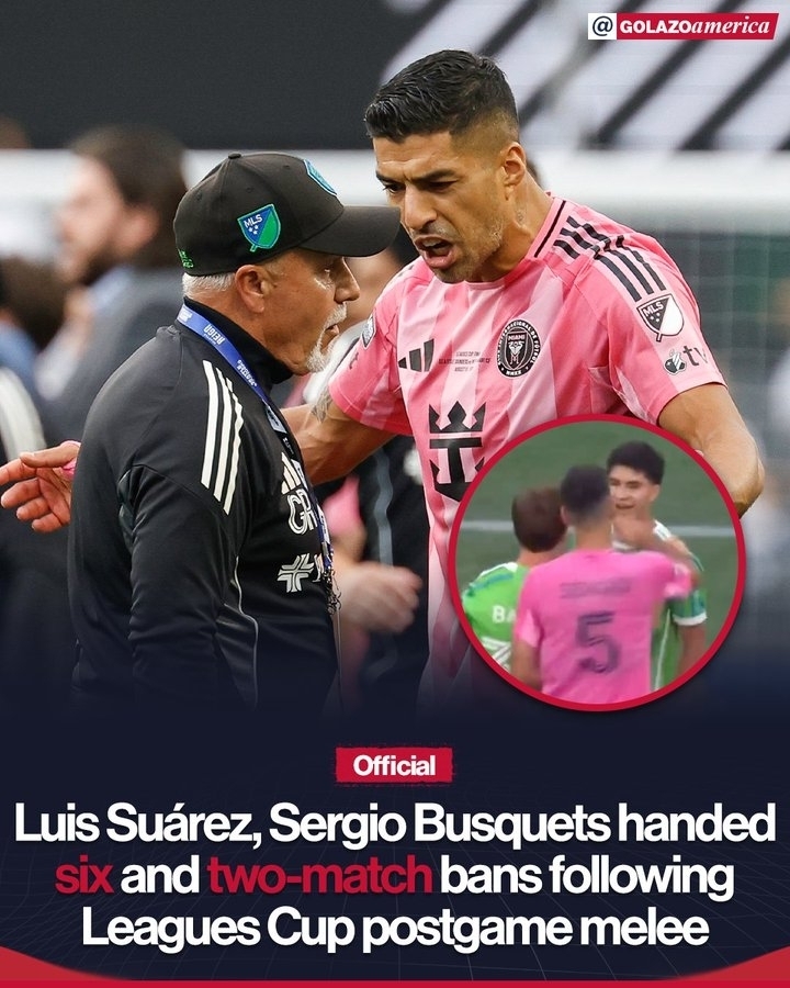 苏亚雷斯联盟杯被禁赛6场