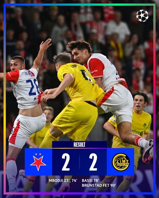 布拉格斯拉维亚2-2博德闪耀