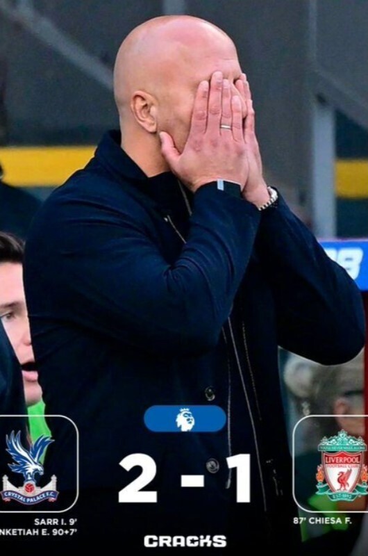 水晶宫2-1利物浦