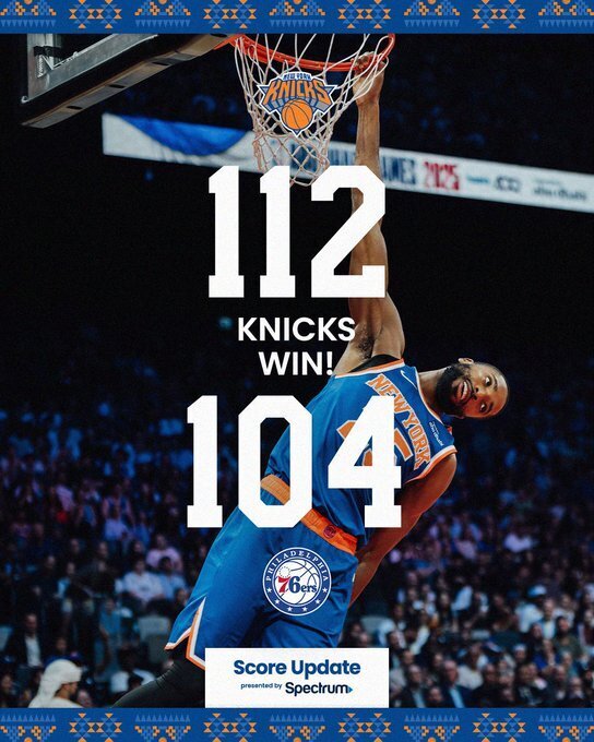 尼克斯112-104费城76人