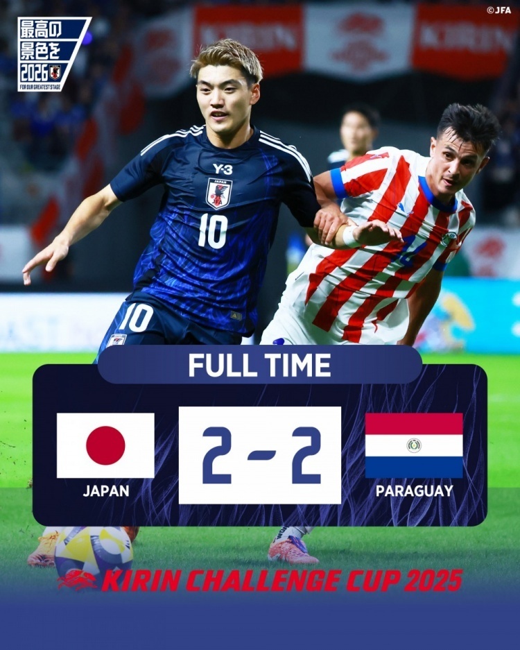 日本2-2巴拉圭