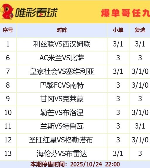 爆单哥25151期小单和复选方案