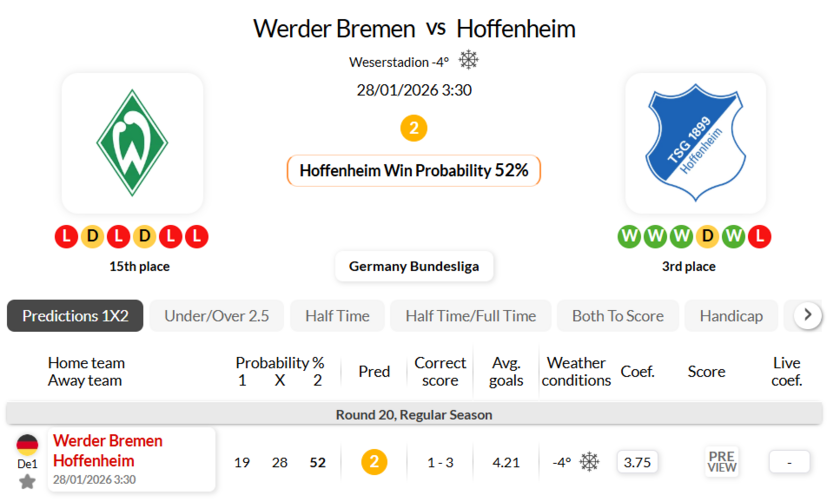 云达不来梅VS霍芬海姆