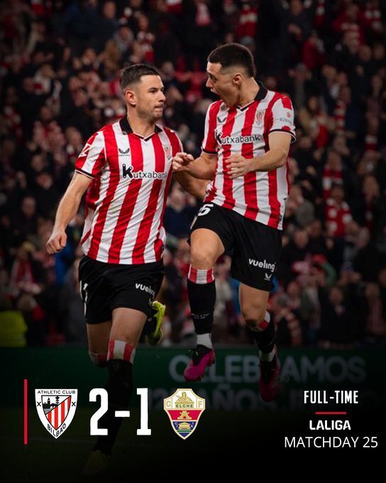 毕尔巴鄂竞技2-1埃尔切