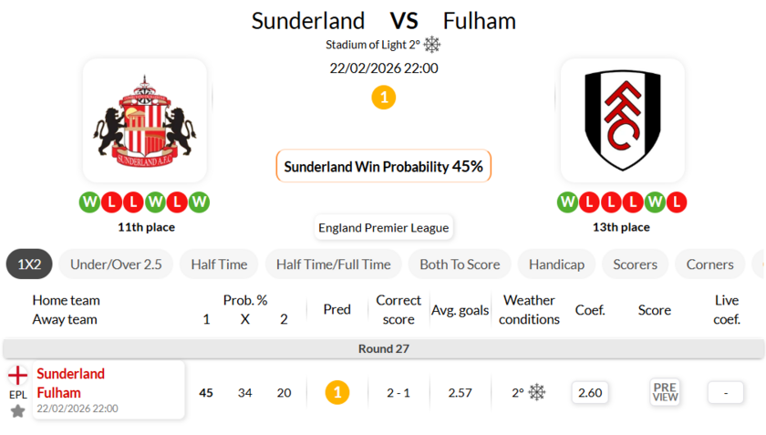桑德兰VS富勒姆