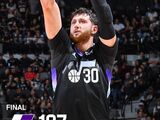 NBA- 爵士客场127-114终结马刺八连胜，马尔卡宁29分乔治28分